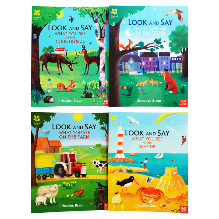 National Trust Look and Say 4 Books Collection Set By Sebastien Braun - Ages 0-5 - Paperback 0-5 Nosy Crow