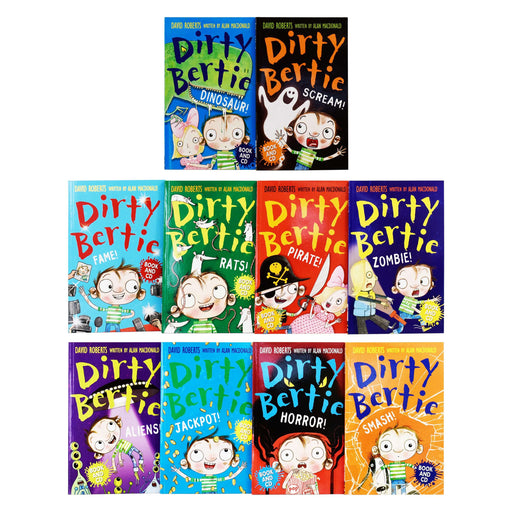 Dirty Bertie Collection 10 Book And CD Set By David Roberts & Alan McDonald - Ages 9-14 - Paperback 9-14 Little Tiger ltd