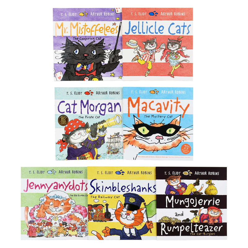 Old Possums Cats 7 Books Set by T S Eliot & Arthur Robins - Ages 0-5 - Paperback 0-5 Faber & Faber