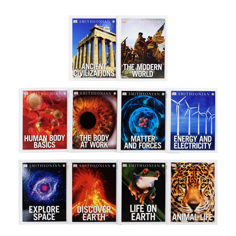 The Knowledge World 10 Books Box Set (Plus 5 Stunning POSTERS) By Smithsonian - Ages 5-7 - Hardback 5-7 DK
