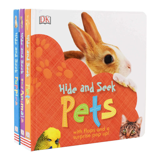 Hide and Seek 3 Books( Pets, Baby Animals & Puppies ) by DK - Ages 0-5 - Board Book 0-5 DK