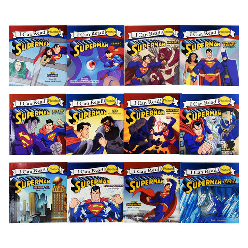Superman Phonics Fun 12 Books by Lucy Rosen - Ages 0-5 - Paperback 0-5 HarperCollins