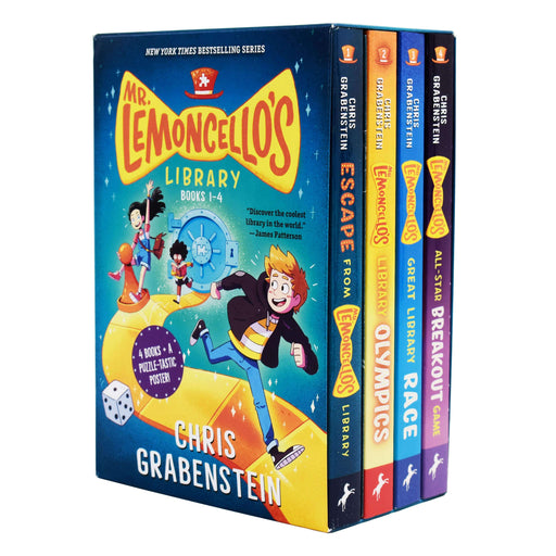 Mr. Lemoncello's Library 1-4 Books Box Set By Chris Grabenstein - Ages 5-7 - Paperback 5-7 Yearling Books