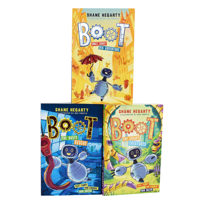 BOOT Series 3 Books Collection Set (BOOT small robot BIG adventure, The Rusty Rescue, The Creaky Creatures) By Shane Hegarty- Ages 7-9 - Paperback 7-9 Hodder