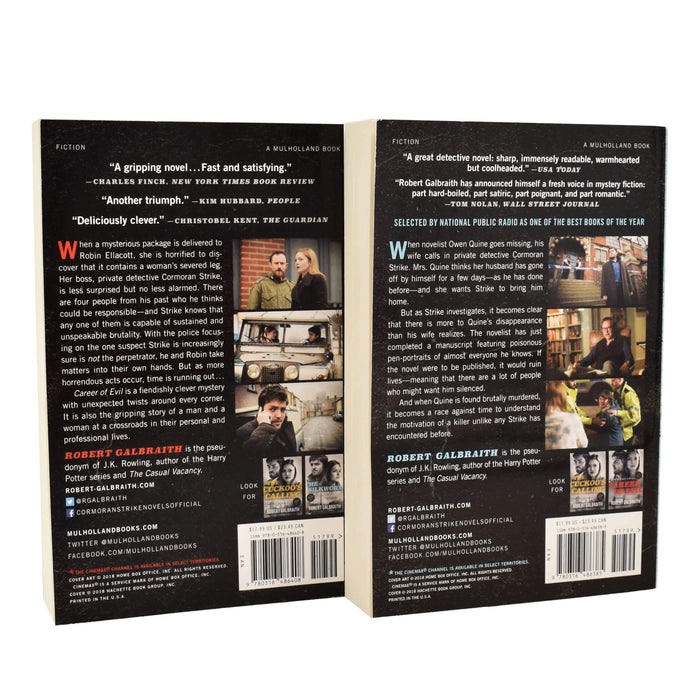 Cormoran Strike Series by Robert Galbraith 2 Books Set (The Silkworm, Career of Evil) - Adult - Paperback Adult Mulholland Books