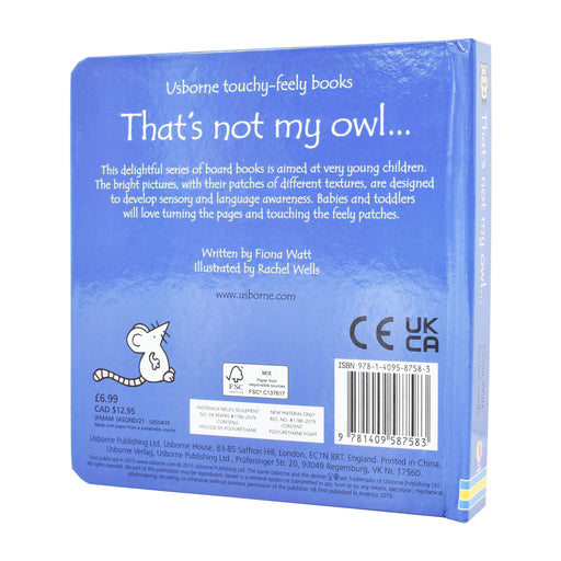 That's not my owl... Book By Fiona Watt & Rachel Wells - Ages 0-5 - Boardbook 0-5 Usborne Publishing Ltd