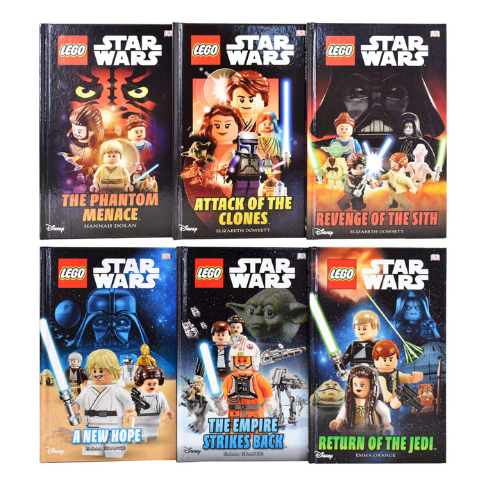 LEGO Star Wars Episodes I-VI The Complete Library 6 Books Box Set - Ages 5-7 - Hardback 5-7 DK