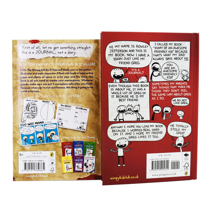 Diary of an Awesome Friendly Kid & Wimpy Kid Do-It-Yourself 2 Books Collection By Jeff Kinney - Ages 5-7 - Paperback/Hardback 5-7 Penguin