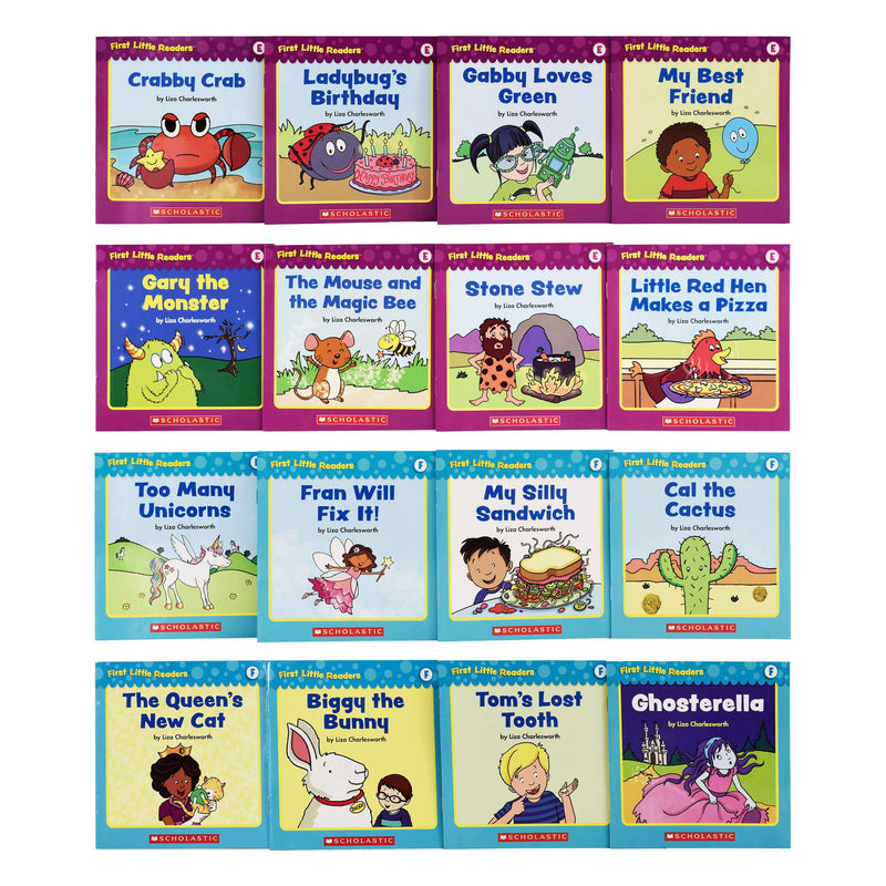 First Little Readers, Guided Reading Levels E & F (Parent Pack) 16 Books Box Set By Liza Charlesworth - Ages 5-7 - Paperback 5-7 Scholastic