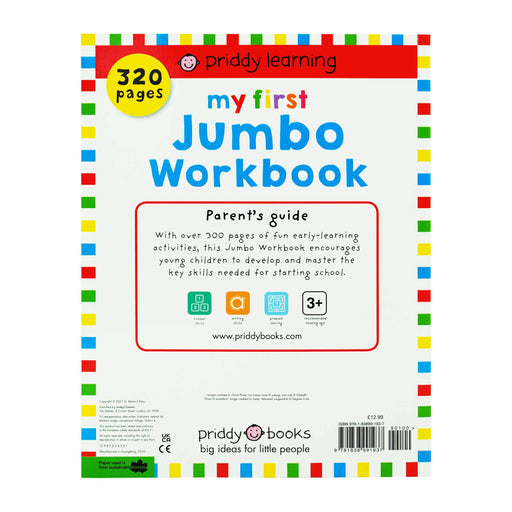 My First Jumbo Workbook By Priddy Books - Ages 3+ - Paperback 0-5 Priddy Books