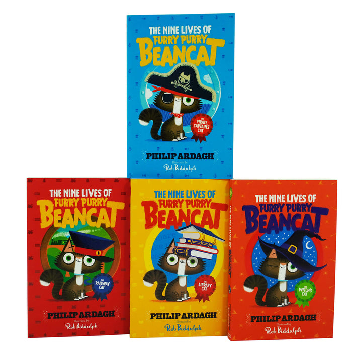 The Nine Lives of Furry Purry Beancat 4 Books Set By Philip Ardagh - Ages 7-9 - Paperback 7-9 Simon & Schuster UK