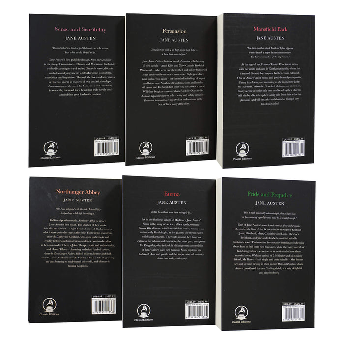 Jane Austen Complete 6 Books Box Set (Northanger, Emma, Pride, Sense, Persuasion, Park) - Adult - Paperback Adult Classic Editions