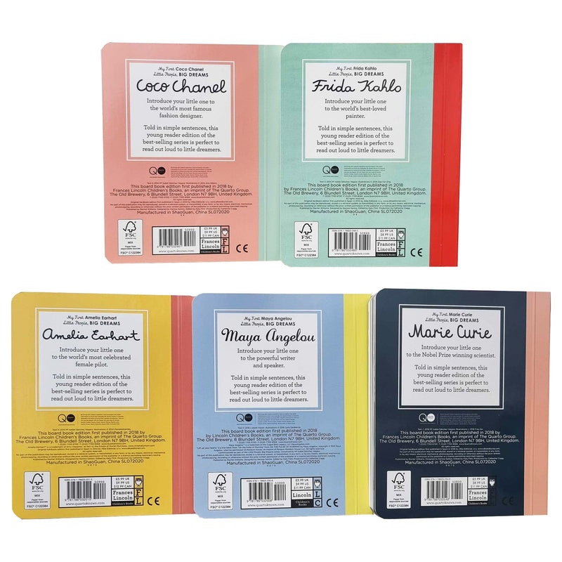 Little People, Big Dreams Series 1 Collection 5 Books Set - Ages 2-6 - Board Book 0-5 Frances Lincoln Publishers Ltd