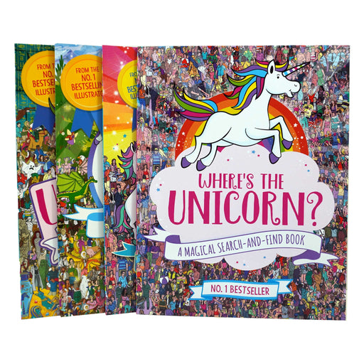 Where's the Unicorn? A Magical Search and Find Activity 4 Books Set - Ages 4-9 - Paperback 5-7 Michael O'Mara Books Ltd