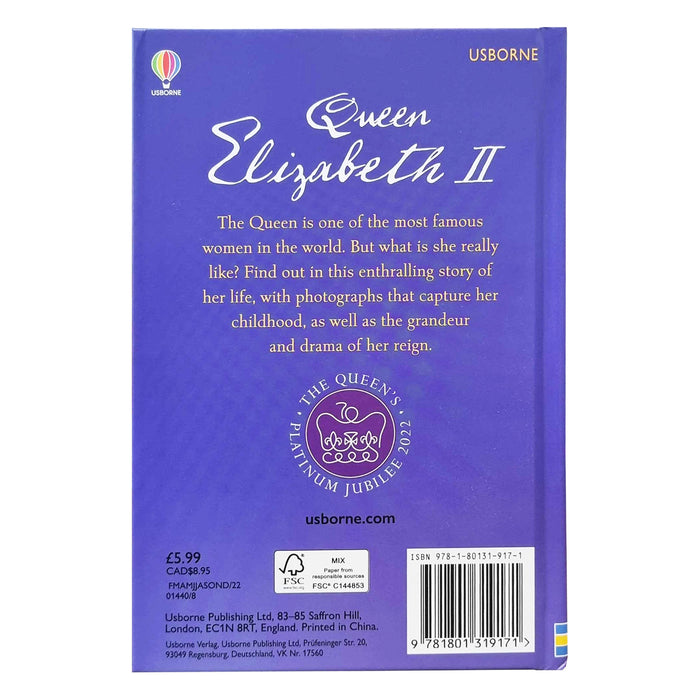 Queen Elizabeth II Book By Susanna Davidson - Age 7-11 - Hardback 7-9 Usborne Publishing Ltd