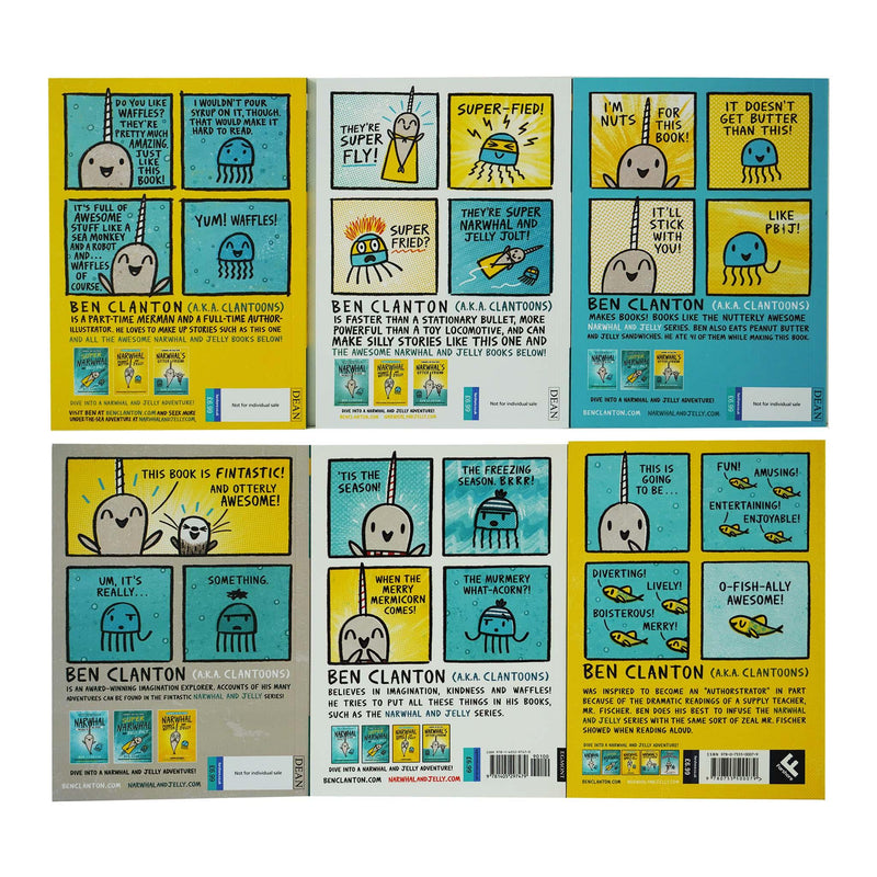 Narwhal and Jelly Series 6 Books Collection Set By Ben Clanton - Ages 4-8 - Paperback 5-7 Egmont Publishing