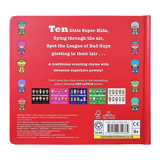 Ten Little Superheroes Book By Mike Brownlow - Age 3-5 - Board Book 0-5 Hachette