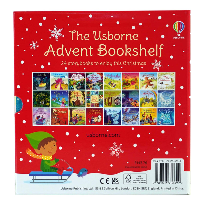 The Usborne Advent Bookshelf 24 Storybooks to enjoy this Christmas - Age 3+ - Paperback 0-5 Usborne Publishing Ltd