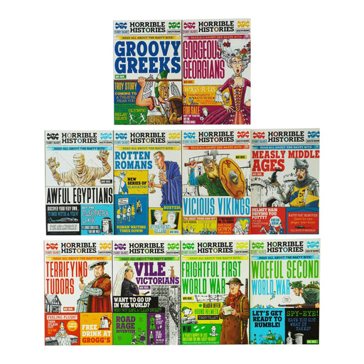 Horrible Histories Savage 10 Book Collection Set By Terry Deary - Ages 7+ - Paperback 9-14 Scholastic