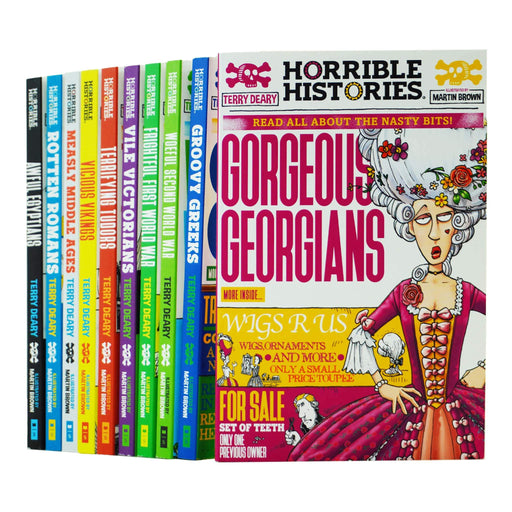Horrible Histories Savage 10 Book Collection Set By Terry Deary - Ages 7+ - Paperback 9-14 Scholastic