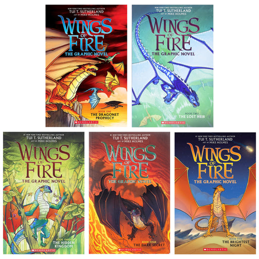 Wings of Fire The Graphic Novels 5 Books Collection By Tui T. Sutherland - Ages 8-12 - Paperback 9-14 Scholastic