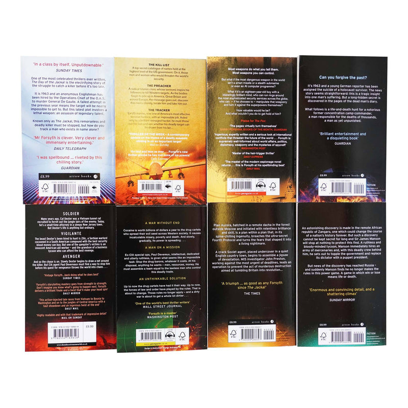 Frederick Forsyth Collection 8 Books Set - Fiction - Paperback Fiction Corgi/Arrow