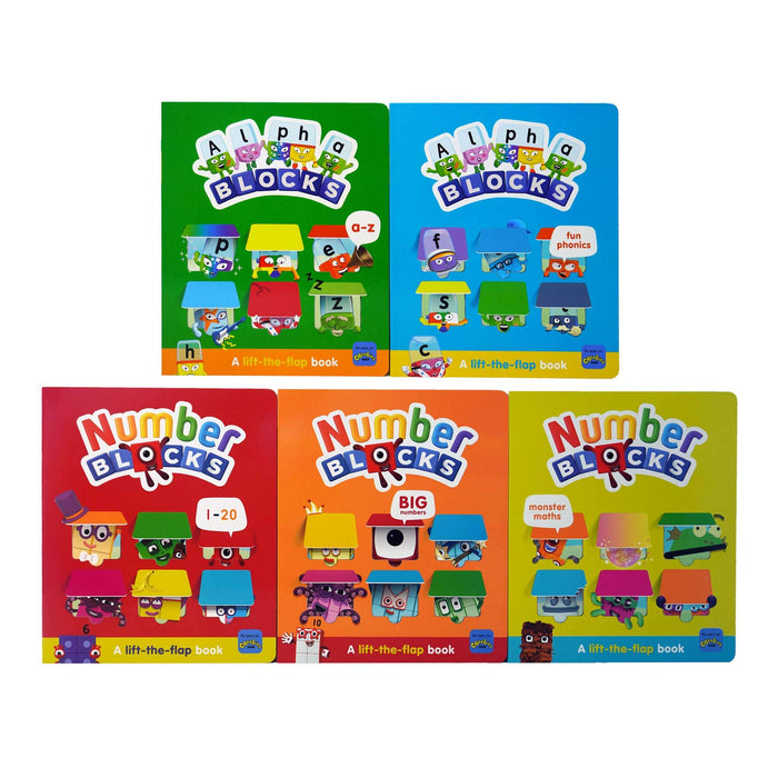 Numberblocks and Alphablocks Lift-the-Flap 5 Books Collection Set By Sweet Cherry Publishing - Ages 3 years and up - Board Book 0-5 Sweet Cherry Publishing