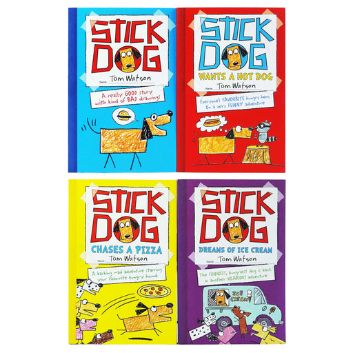 Stick Dog Series By Tom Watson 4 Books Collection Set - Ages 6-11 - Paperback 7-9 HarperCollins Publishers