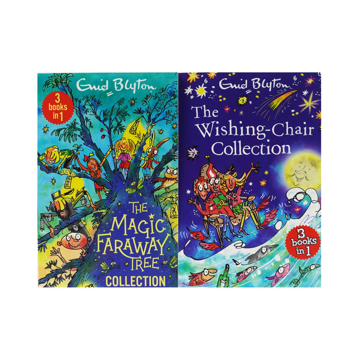 The Wishing-Chair & The Magic Faraway Tree By Enid Blyton 2 Books 6 Story Collection Set - Ages 5-8 - Paperback 5-7 Hodder