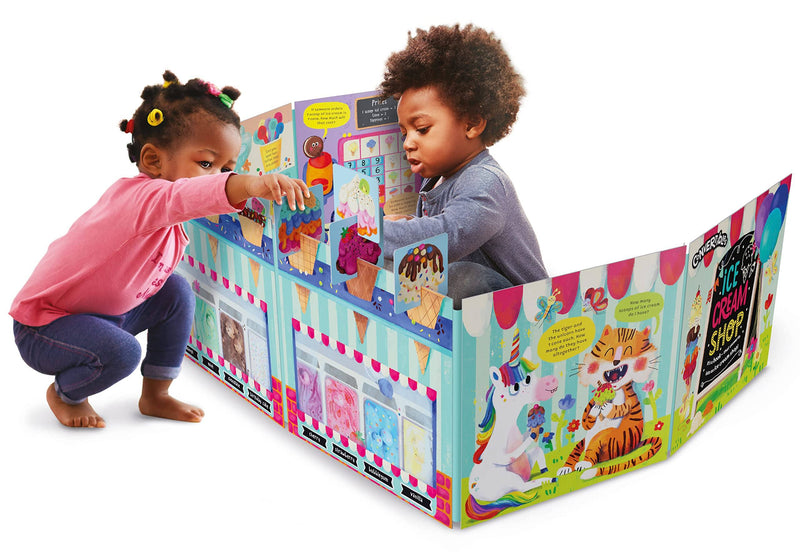 Convertible Ice Cream Shop - Great Value Sit In Ice Cream Shop, Interactive Playmat & Fun Storybook By Rosie Neave - Ages 2+ - Board Book 0-5 Miles Kelly Publishing Ltd