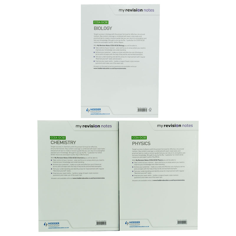My Revision Notes: CCEA GCSE Biology, Chemistry & Physics 3 Books Collection Set - Ages 14-16 - Paperback Non-Fiction Hodder Education