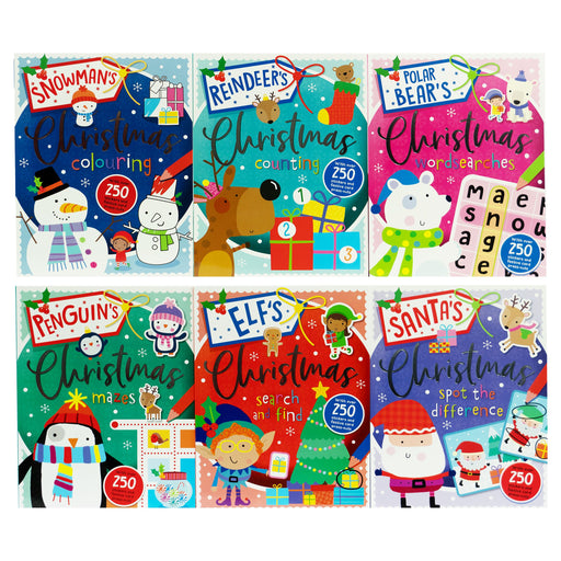 Children's Christmas Activity 6 Books Collection With over 250 Stickers and festive card press-outs - Ages 4+ - Paperback 5-7 Make Believe Ideas
