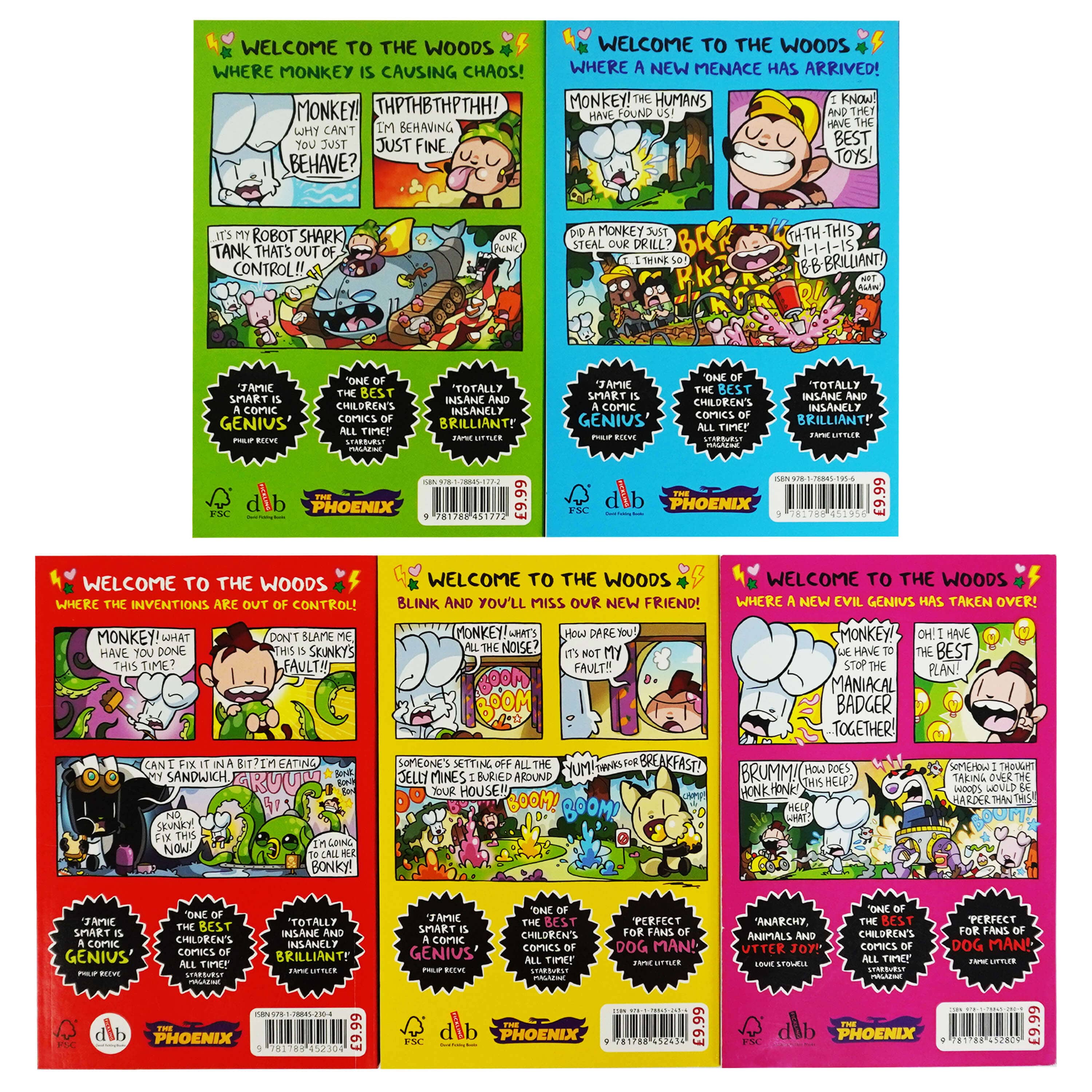 Bunny Vs Monkey Set 2: Collection 5 Books Set By Jamie Smart  Bunny Bonanza, The Whopping World Of Puzzles The Gigantic Joke