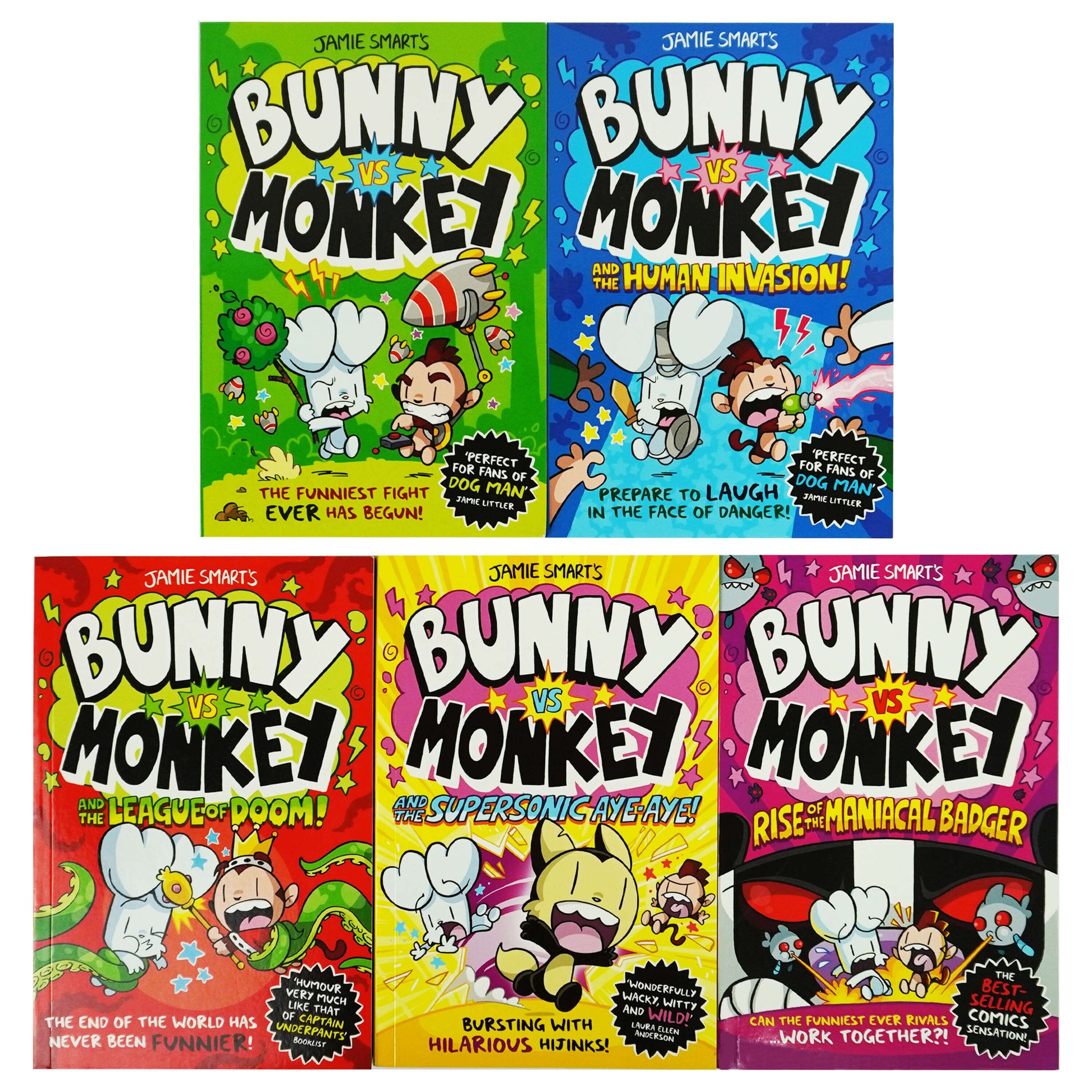Jamie's Rabit Bunny vs Monkey by Jamie Smart 5 Books Set — Books2Door