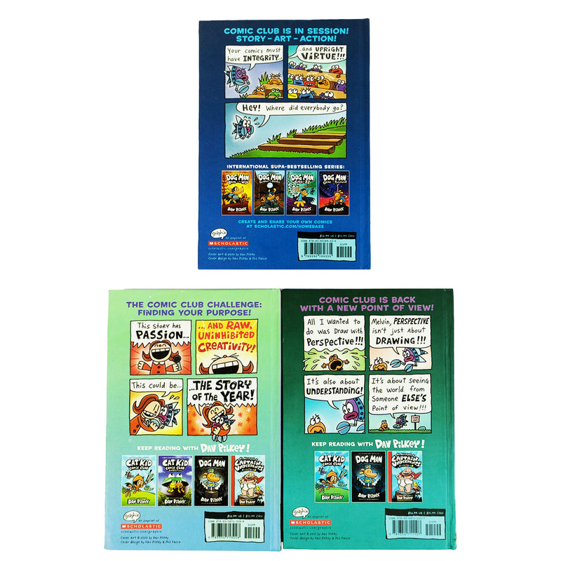 Cat Kid Comic Club by Dav Pilkey 3 Books Collection Set - Ages 7-12 - Hardback 7-9 Scholastic