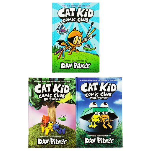 Cat Kid Comic Club by Dav Pilkey 3 Books Collection Set - Ages 7-12 - Hardback 7-9 Scholastic