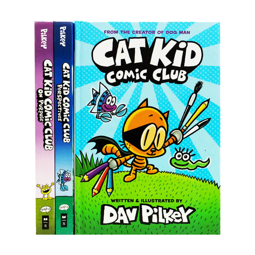 Cat Kid Comic Club by Dav Pilkey 3 Books Collection Set - Ages 7-12 - Hardback 7-9 Scholastic