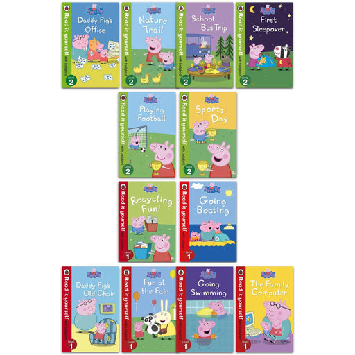 Early Learning Peppa Pig Read it yourself with Ladybird 12 Books Level 1& 2 - Ages 5-7 - Paperback 5-7 Ladybird