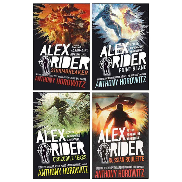 Alex Rider 4 Books Collection Set by Anthony Horowitz - Spy Fiction - Paperback 9-14 Walker Books Ltd