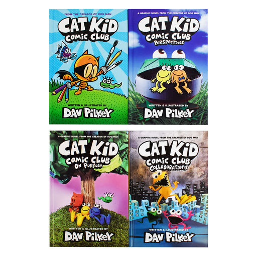 Cat Kid Comic Club by Dav Pilkey 4 Books Collection Set - Ages 7-12 - Hardback 7-9 Scholastic