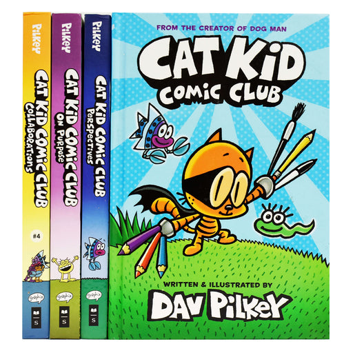 Cat Kid Comic Club by Dav Pilkey 4 Books Collection Set - Ages 7-12 - Hardback 7-9 Scholastic