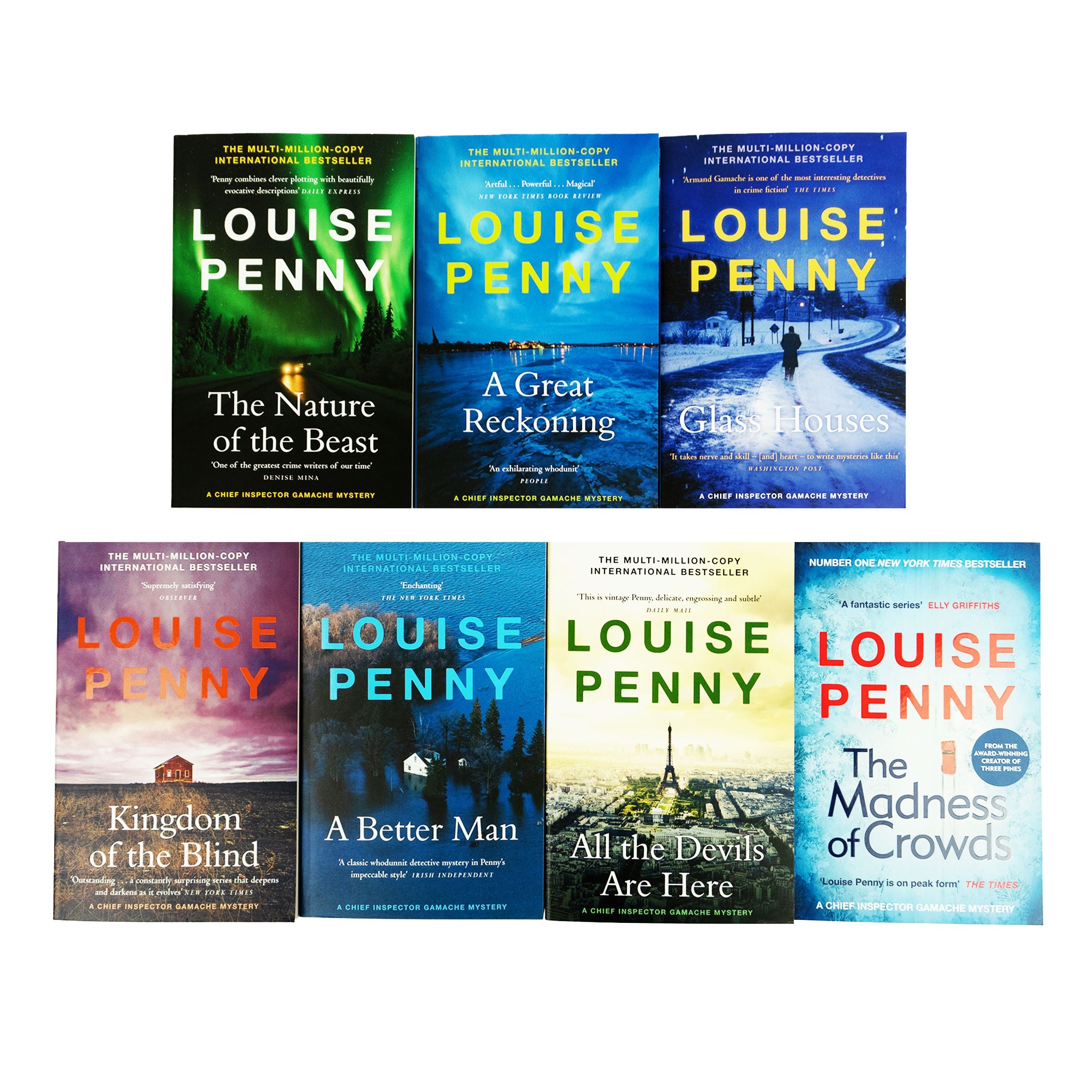 Chief Inspector Gamache Book Series (11-17) Collection 7 Books Set By  Louise Penny (The Nature of the Beast, A Great Reckoning, Glass Houses,  Kingdom