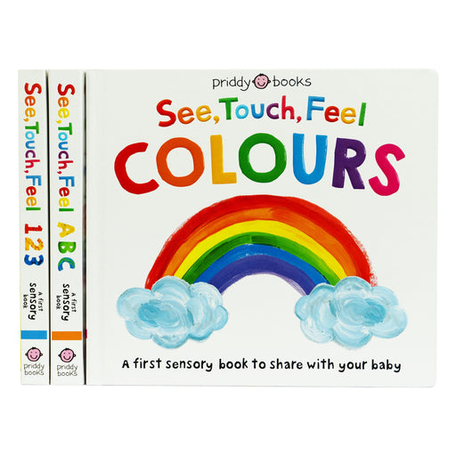 See Touch Feel Series 3 Books Collection Set (123, Colours & ABC) - Ages 0+ - Board Book 0-5 Priddy Books