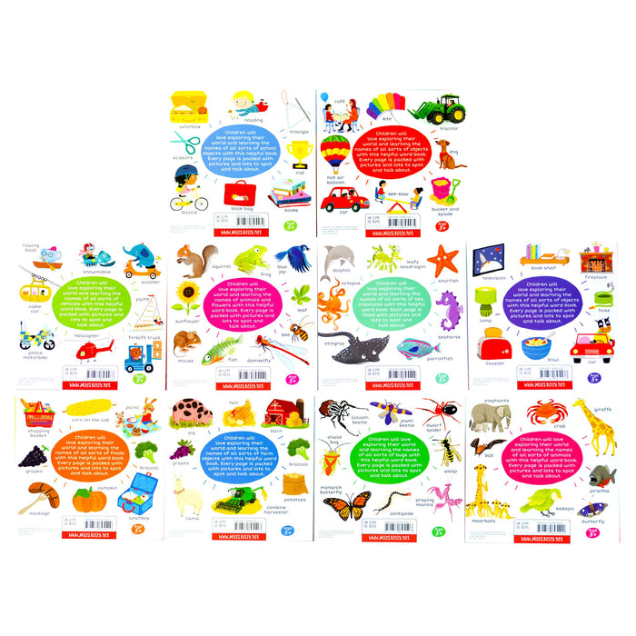 1000+ First Words By Miles Kelly: 10 Books Slipcase Set - Ages 3+ - Paperback 0-5 Miles Kelly Publishing Ltd