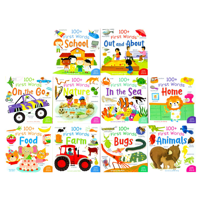 1000+ First Words By Miles Kelly: 10 Books Slipcase Set - Ages 3+ - Paperback 0-5 Miles Kelly Publishing Ltd