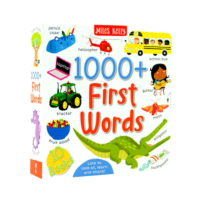 1000+ First Words By Miles Kelly: 10 Books Slipcase Set - Ages 3+ - Paperback 0-5 Miles Kelly Publishing Ltd