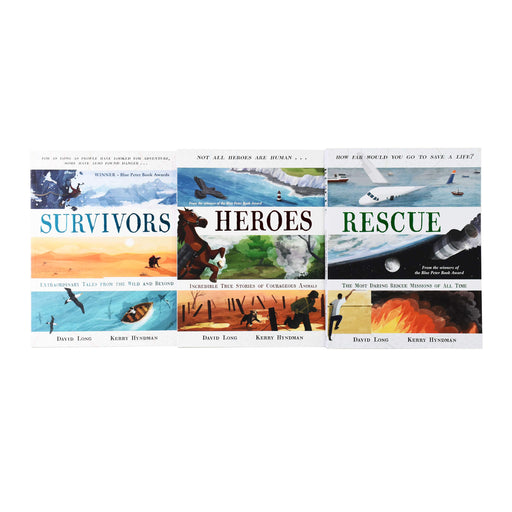 Amazing real-life stories about extreme Survival, Rescue and Heroes 3 Books By David Long - Paperback - Age 9-14 9-14 Faber & Faber