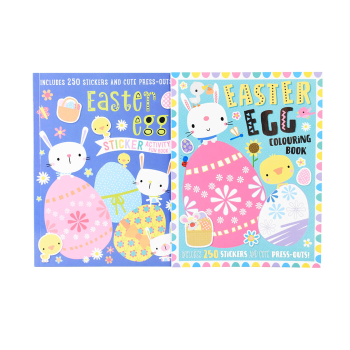 Easter Egg Colouring and Sticker Activity 2 Books - Paperback - Age 3-5 0-5 Miles Kelly Publishing