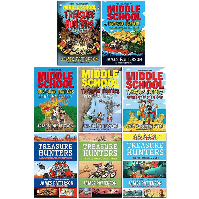 Middle School Treasure Hunters Series by James Patterson 8 Books Collection Set - Ages 9-11 - Paperback 9-14 Arrow Books