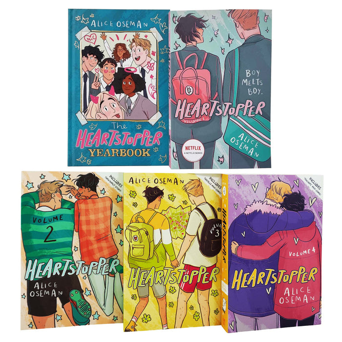 The Heartstopper Series & Heartstopper Yearbook by Alice Oseman 5 Books Collection Set - Ages 12+ - Paperback/Hardback Graphic Novels Hodder Children’s Books